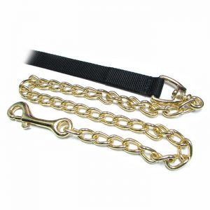 Cabestro negro cuerda plana con cadena 3.35 mt.